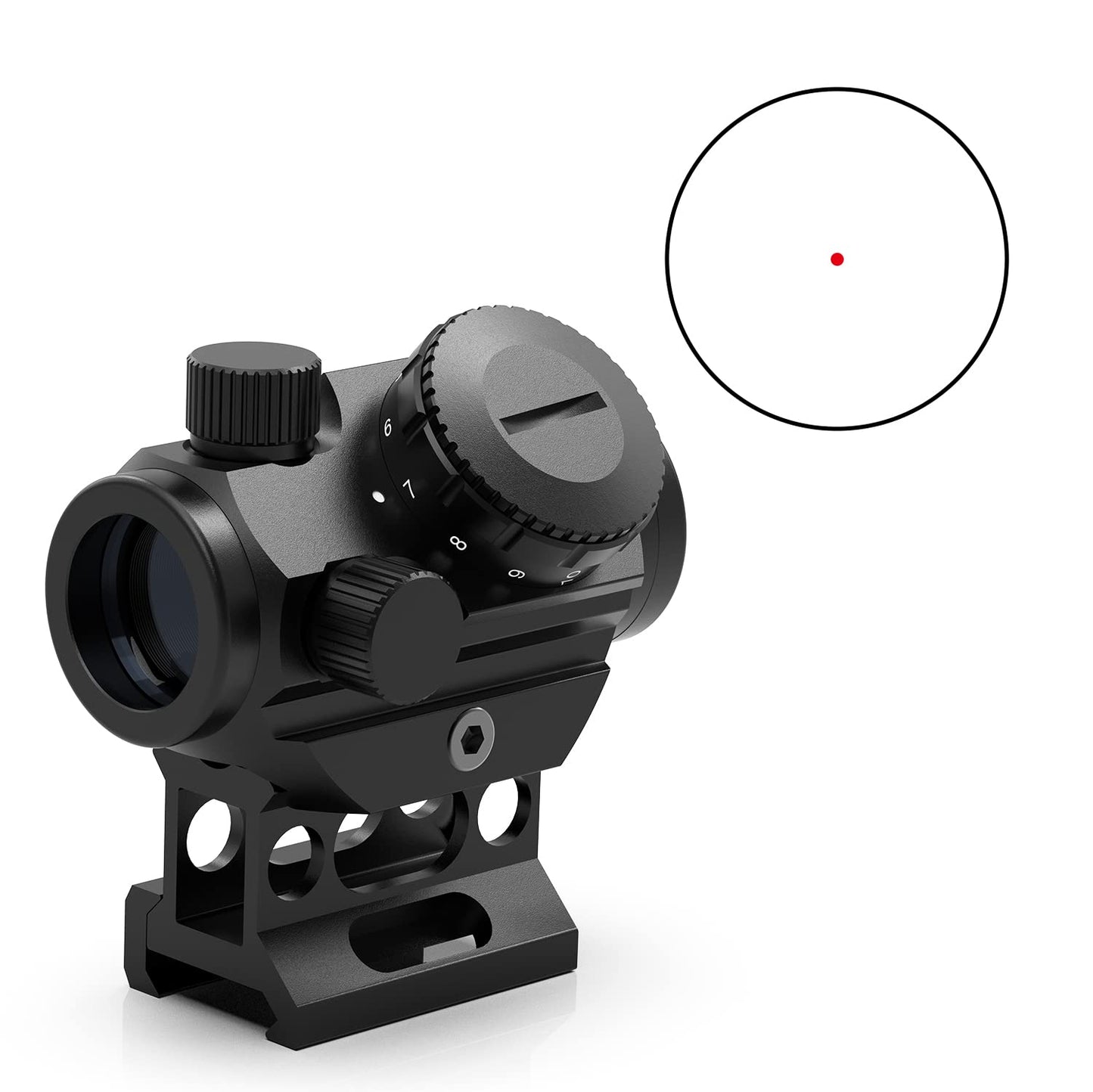 102T RED DOT SIGHT AIRSOFT RED DOT SCOPE WITH HIGH MOUNT RAIL - OPTICREV