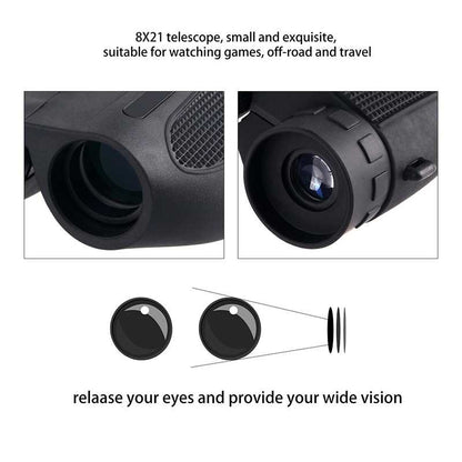 8x21 Compact Pocket Binoculars for Bird-watching Travel Hiking