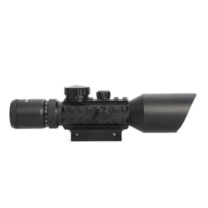 3-10X42E M9 HOLOGRAPHIC SIGHT SCOPE WIDE-FIELD RIFLESCOPE WITH RED LASER AND HERRING BONE STRUTTING - OPTICREV