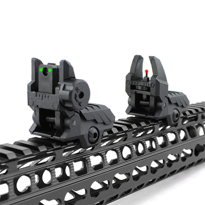 TS1 Flip up Battle Iron Sights Front and Rear Sights For Picatinny Rail（With optical fiber）