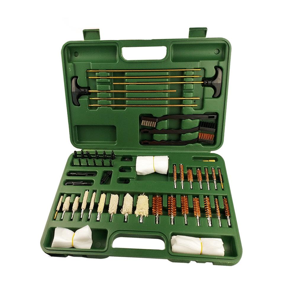 62 UNIVERSAL GUN CLEANING KIT FOR ALL GUNS HUNTING RIFLE SHOT GUN HANDGUNS IN HARD CASE ALL CALIBERS GUN CLEANING KIT WITH LED BORE LIGHT - OPTICREV