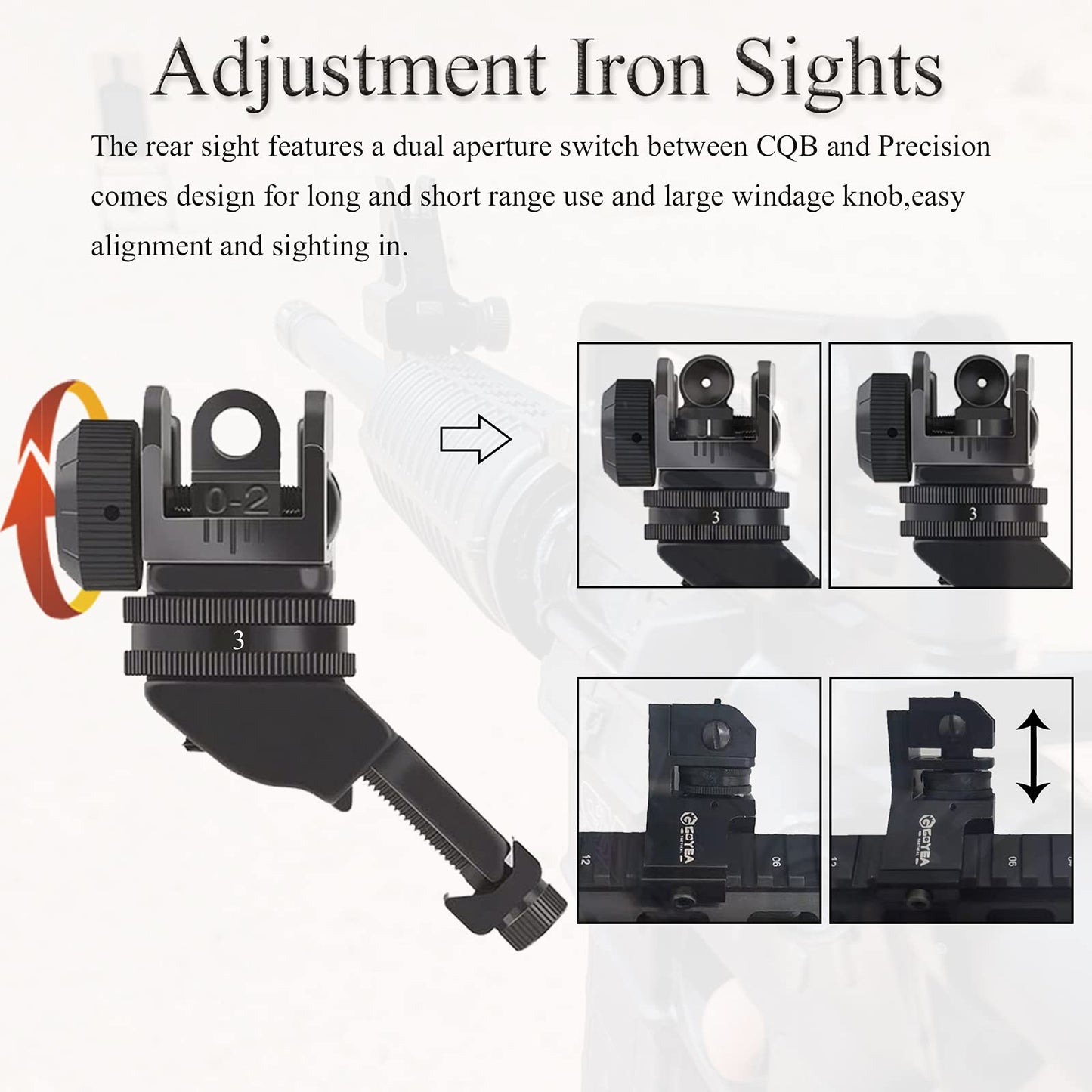 45 Degree Offset Iron Sights+Optical fiber (Low Profile)