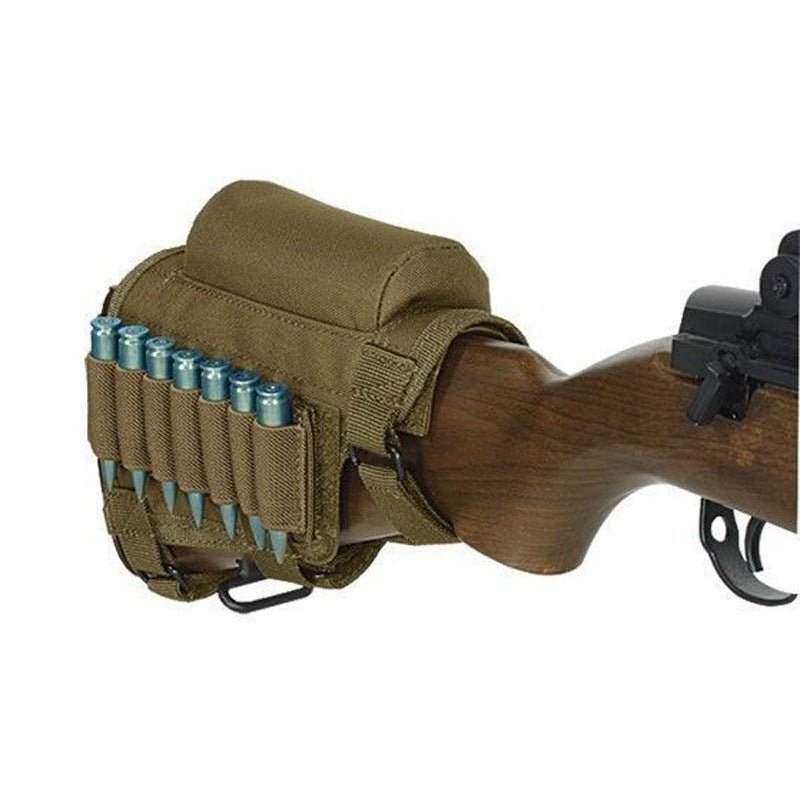 ADJUSTABLE OUTDOOR TACTICAL BUTT STOCK RIFLE CHEEK REST POUCH BULLET HOLDER NYLON RISER PAD AMMO CARTRIDGES BAG - OPTICREV