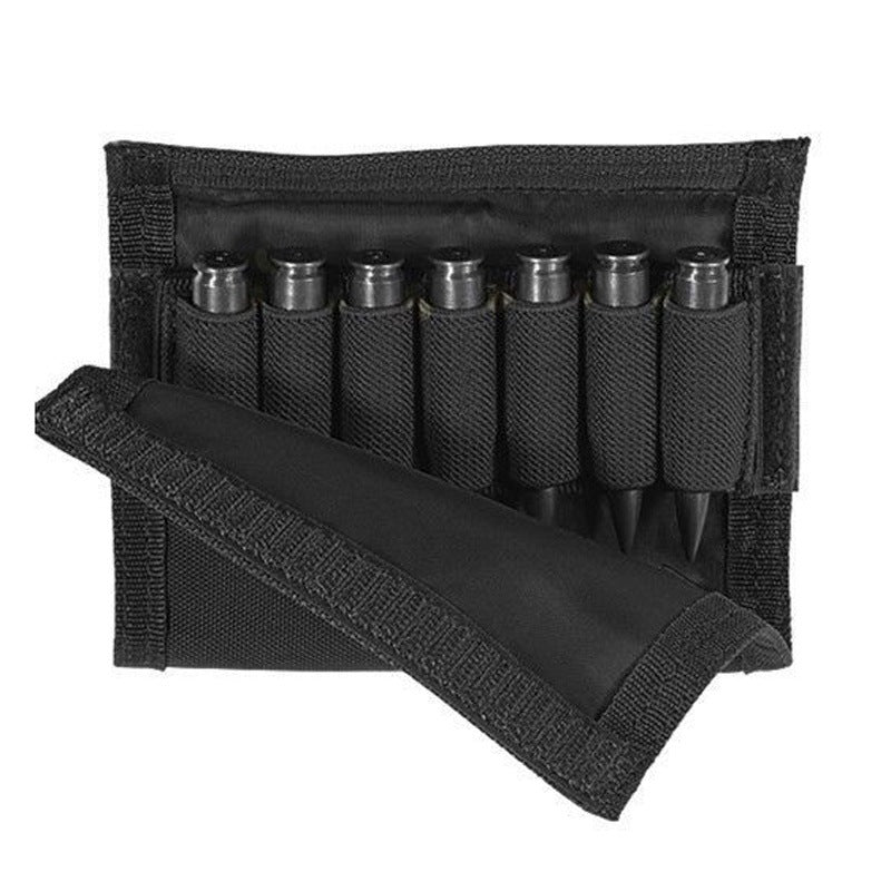 ADJUSTABLE OUTDOOR TACTICAL BUTT STOCK RIFLE CHEEK REST POUCH BULLET HOLDER NYLON RISER PAD AMMO CARTRIDGES BAG - OPTICREV