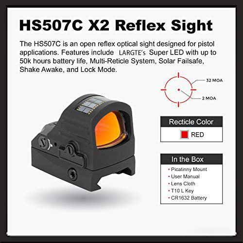 HS507C-X2 CLASSIC MULTI RETICLE RED DOT SIGHT (BLACK) - OPTICREV