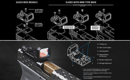 TACTICAL FLIP RED DOT HOLOGRAPHIC REFLECTION MOS SIGHT - OPTICREV